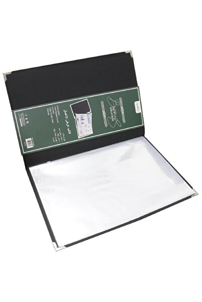 Roco دفتر عرض A3 مع 20 جيبًا - غلاف جلدي، أسود