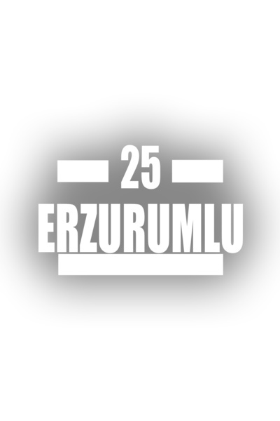 Reysa Tasarım 25 ملصق سيارة من إرزوروم مقاس 17x17 سم باللون الأبيض