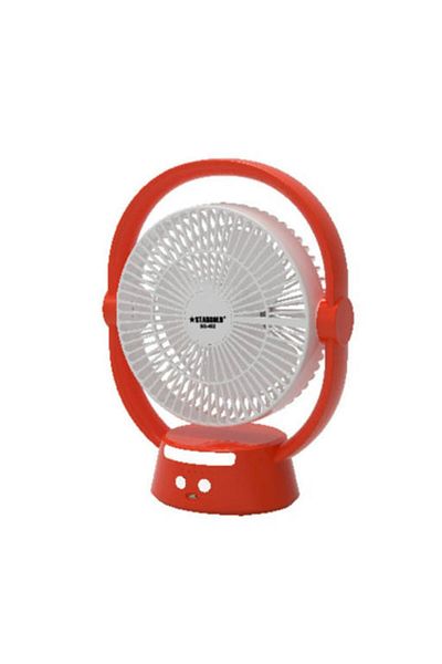 Generic STARGOLD 8 Inch Rechargeable Fan with LED Light & USB Charging – Red