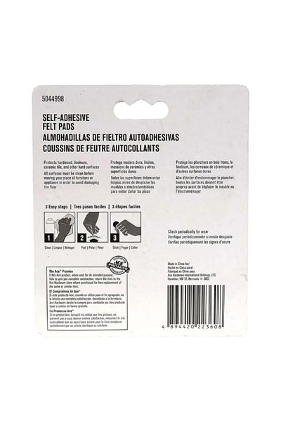 ACE 48-Piece Self-Adhesive Heavy-Duty Easy Installing Round Protective Felt Pads Beige 2.5cm