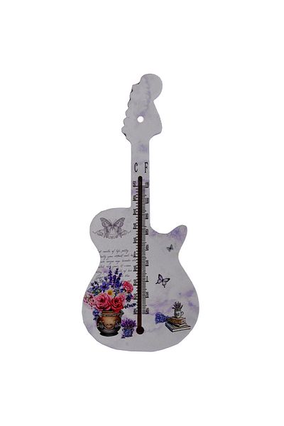 PUFO Roses guitar-shaped wall thermometer for indoors, 27 cm