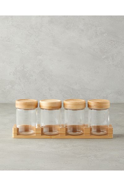English Home Alina Glass 4-Piece Spice Jar 85 ml Transparent