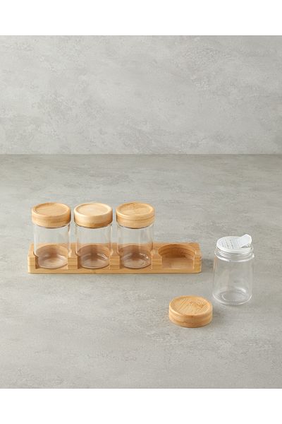 English Home Alina Glass 4-Piece Spice Jar 85 ml Transparent