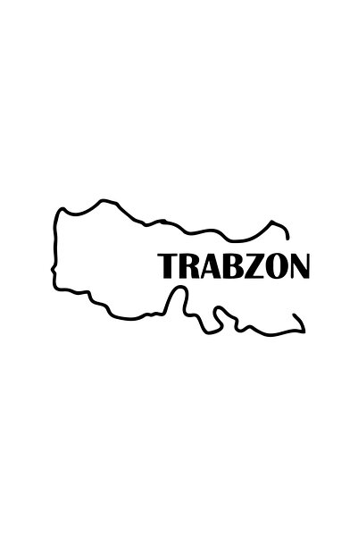 Reysa Tasarım ملصق سيارة خريطة ترابزون مقاس 17x17 سم باللون الأسود