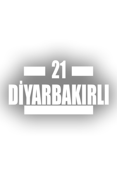 Reysa Tasarım 21 ملصق سيارة ديارباجير 17x17 سم أبيض