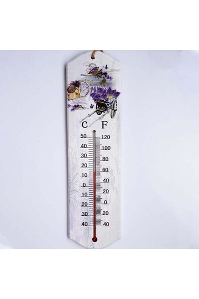 PUFO Magic of Lavender wall thermometer, for indoor use, 26 x 7 cm