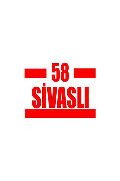 Reysa Tasarım 58 Sivaslı Araba Sticker 17x17 Cm Kırmızı