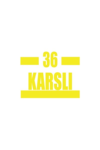 Reysa Tasarım 36 ملصق سيارة كارلي 17x17 سم أصفر