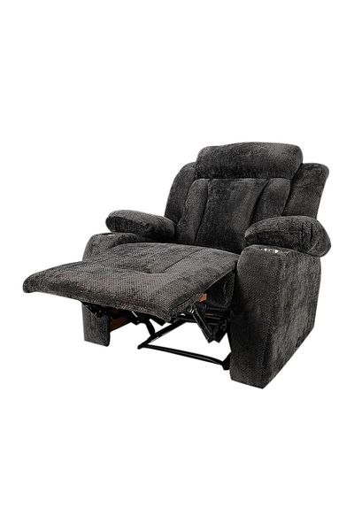 BACK COMFORT كرسي استرخاء سينمائي كلاسيكي من شانيل مع حامل أكواب، أسود، من كومفورت نيست