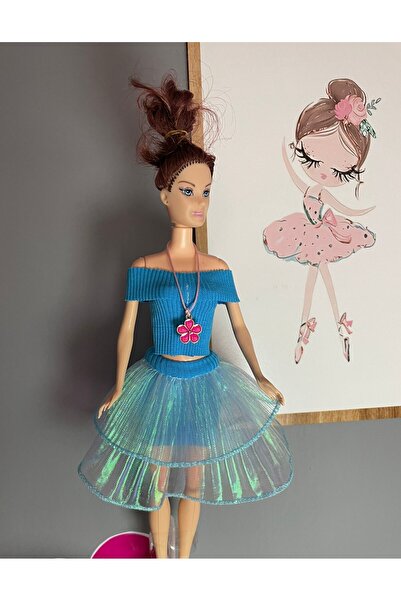 MIA WARDROBE TÜL ETEK DETAYLI STRAPLEZ BLUZLU OYUNCAK BEBEK TAKIMI