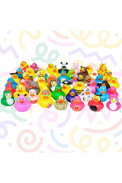 Kicko Set Of 50 Rubber Duckies For The Bath, Multicolor, 5 Cm