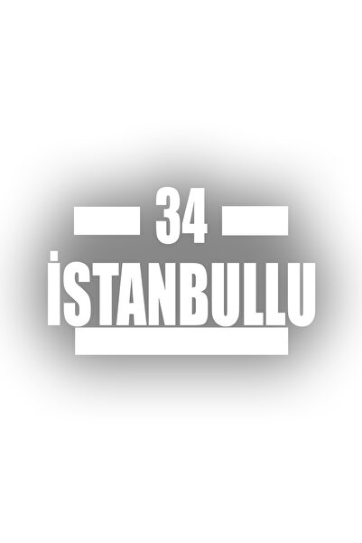 Reysa Tasarım 34 ملصق سيارة اسطنبول 17x17 سم أبيض