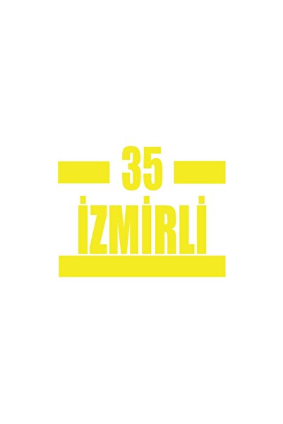 Reysa Tasarım 35 ملصق سيارة إزمير 17x17 سم أصفر