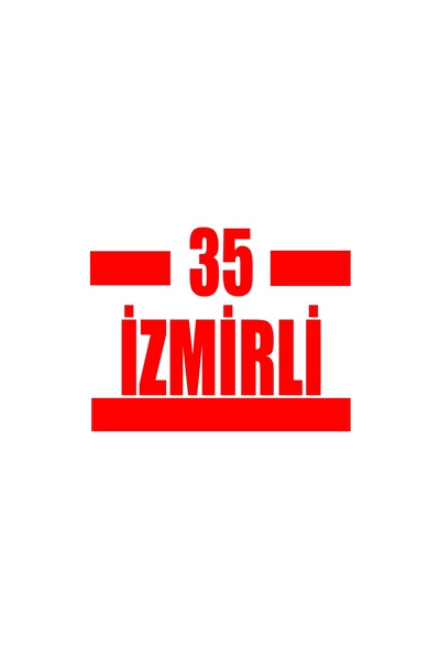 Reysa Tasarım 35 ملصق سيارة إزمير 17x17 سم أحمر