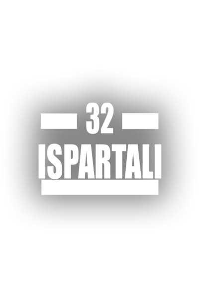 Reysa Tasarım 32 ملصق سيارة Ispartalı مقاس 17x17 سم باللون الأبيض