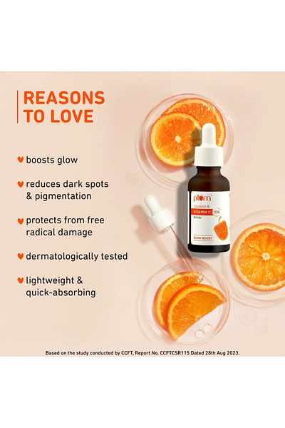 PLUM 15% Vitamin C Mandarin Face Serum 30 ml | Brightening & Anti-Aging Serum