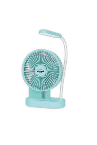 Generic STARGOLD 6 Inch Rechargeable Desk Fan with LED Light, 3 Speeds & USB Type-C Charging