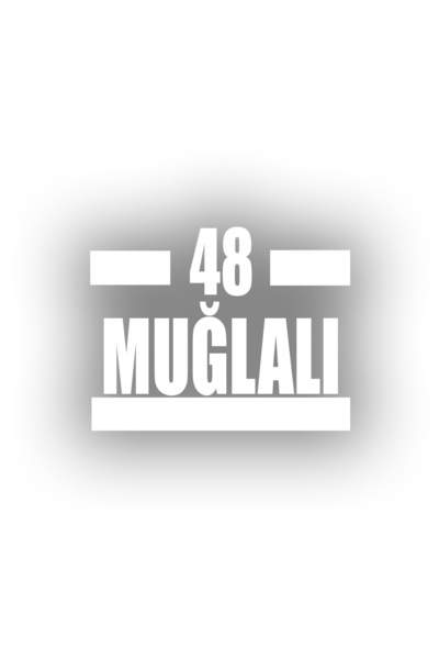 Reysa Tasarım 48 ملصق سيارة موجلي 17x17 سم أبيض