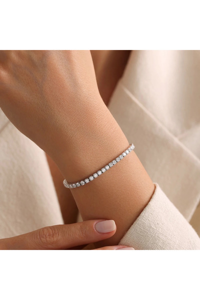 anadolusilver 925 Ayar Gümüş Suyolu Bileklik - 3,3 MM Su Yolu Bileklik