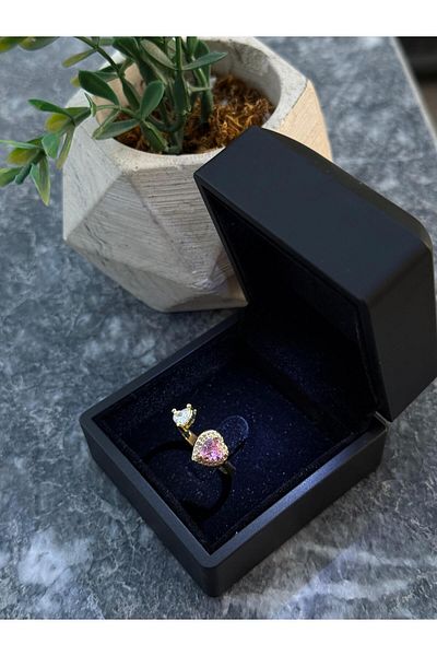 youngsem Adjustable Ring with 2 Hearts |   Serious Relationship Ring |   With Light Box