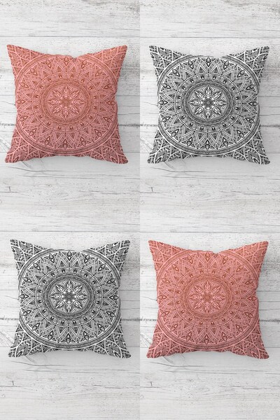 MENTEŞ HOME Ethnic Pattern Fractal Patterned Hidden Zippered Throw Pillow Cov...