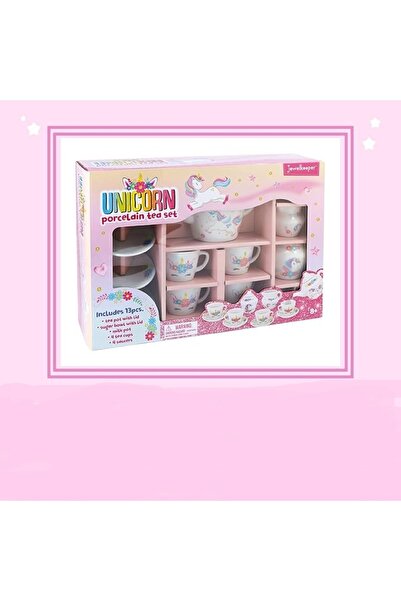Jewelkeeper Set de ceai, Jewelkeeper, unicorn din porțelan pentru fete, 13 piese