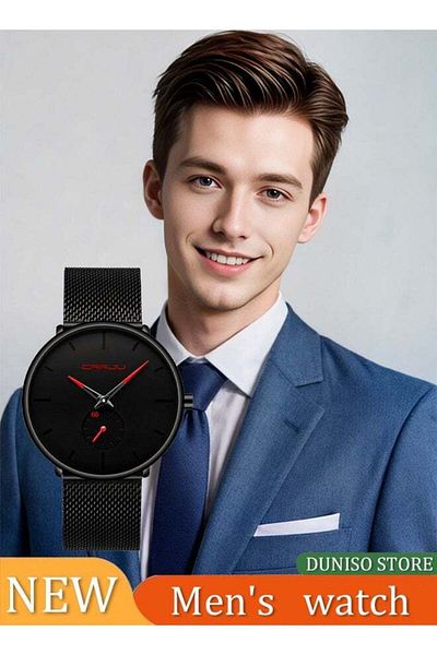 Generic CRRJU Mens Watches Ultra-Thin Minimalist Waterproof - Fashion Wrist Watch for Men Unisex Dress with