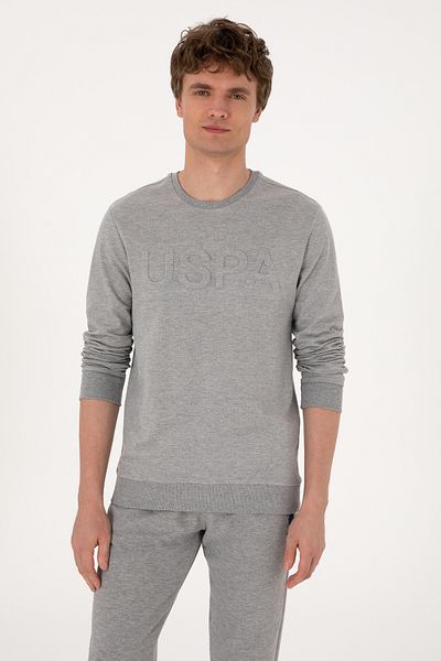 U.S. Polo Assn. Men's Gray Melange Basic Sweatshirt 50289058-Vr086