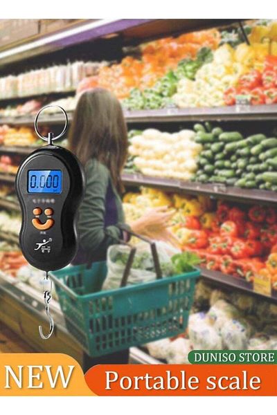 Generic Portable Electronic Luggage Scale 110lb/50kg, with Backlit LCD Display, Handle & Hook, AAA Batteries