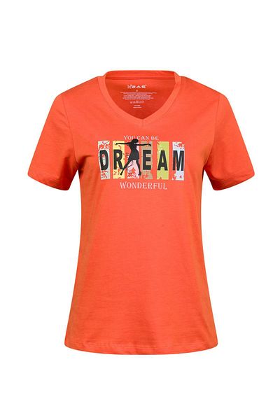 2AS Tricou pentru femei cu decolteu în V cu imprimeu Alone 404