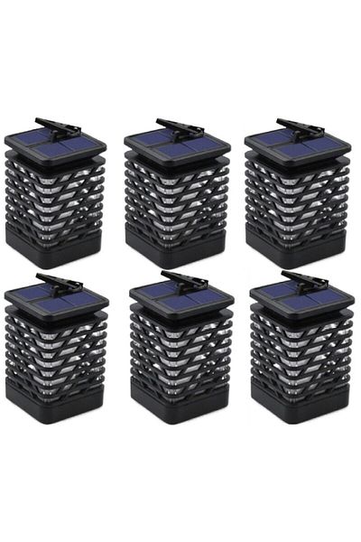 HOZRO Set 6 lămpi solare HOZRO, tip flacără, design elegant, 90x90x145mm, material ABS durabil, reîncărcabile