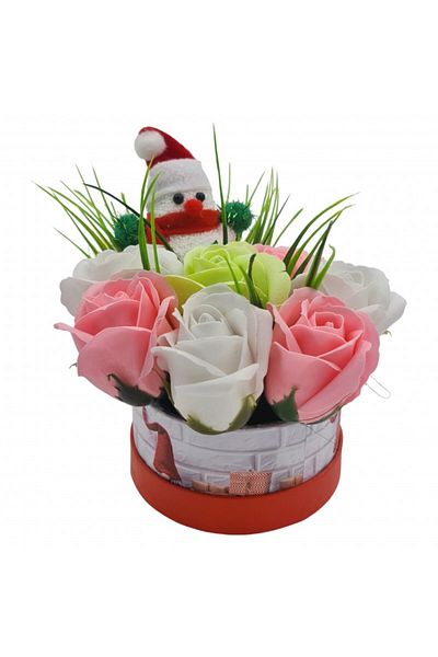 dalimag Aranjament floral deosebit, Craciun, 7 trandafiri, om de zapada mic