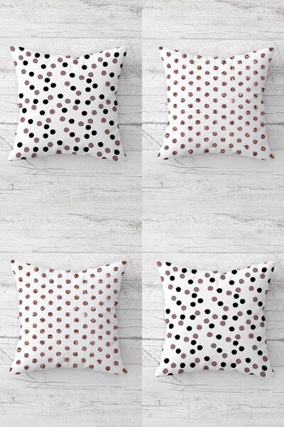 MENTEŞ HOME Set de huse de pernă cu fermoar ascuns auriu cu model de buline (...