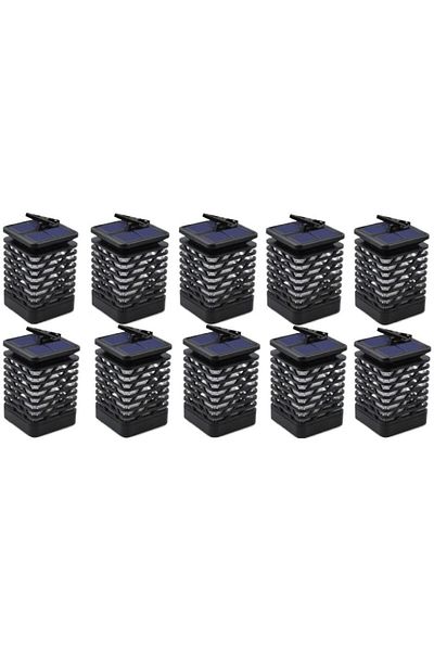 HOZRO Set 10 Lampi Solare HOZRO, Tip Flacara, Design Elegant