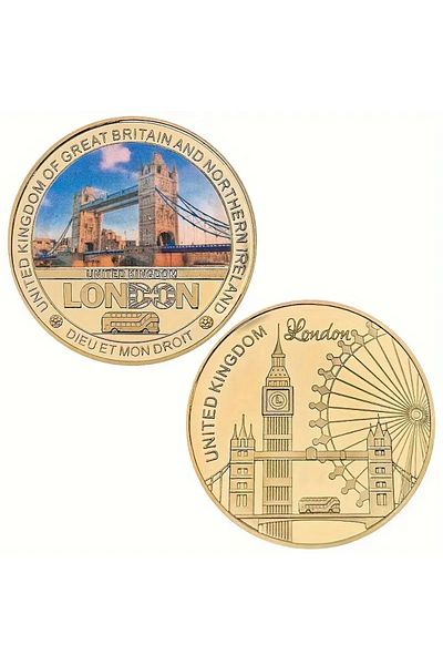 Esen Store Metal Commemorative Coin (Gold, London Iconic Landmarks, Tower Bridge)