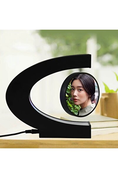 HOZRO Rama Foto HOZRO, cu Lumina LED si Levitatie Magnetica, Design Modern in Forma de C, Negru