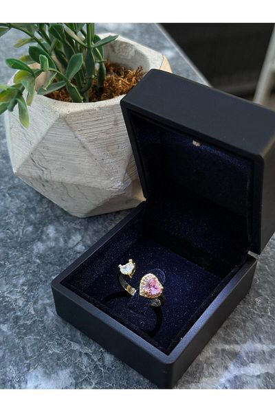 youngsem Adjustable Ring with 2 Hearts |   Serious Relationship Ring |   With Light Box