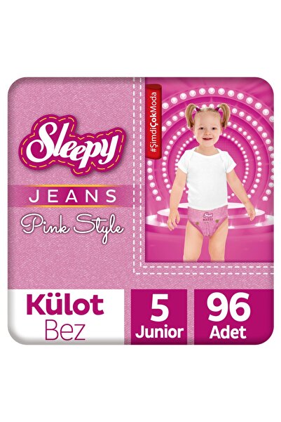 Sleepy Pink Jeans Külot Bez 5 Numara Junior 4’lü Jumbo 96 Adet