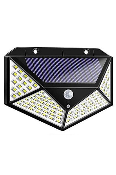 HOZRO Lampă solară HOZRO SH 100, 100 LED-uri, 1000 lumeni, senzor de mișcare și lumină, baterie reîncărcabilă 2200mA