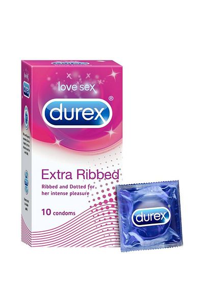 Durex Durex Dotted Ribbed Fabric Condoms 10s