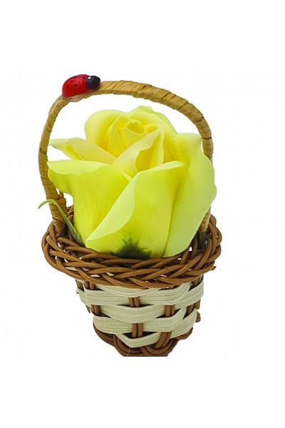 dalimag Aranjament floral cos decorativ floare, mic, galben