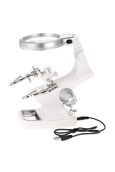 Generic LED Welding And Soldering Repair Magnifying Tool White