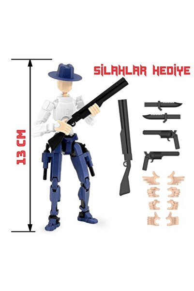 SYK Design لعبة شخصية كاوبوي 13 دمية زرقاء متحركة في جميع المفاصل