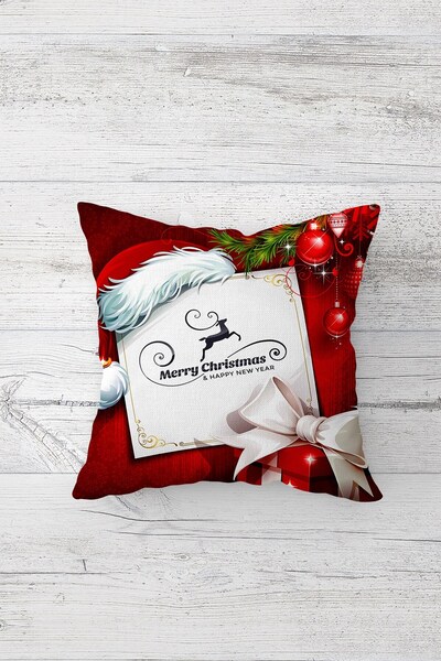 MENTEŞ HOME Moș Crăciun Anul Nou Crăciun Husă de pernă cu fermoar ascuns Set de huse de pernă pentru canapea (4 buc.)