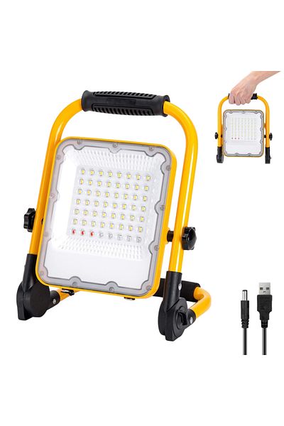 Sofia Concept Rechargeable Portable Led Projector, Usb, IP65, 50W, 360°, 10000mAh, 6500K, Aluminum, Black/Yellow