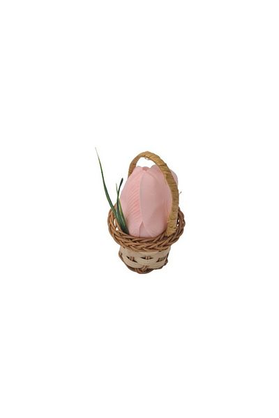 dalimag Basket, floral arrangement roses "Basket with flowers", soap flowers, tulip pattern, 30x17x15 cm