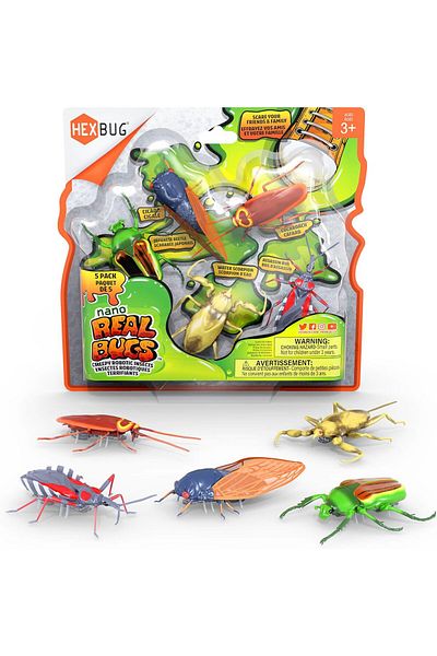 Hexbug Nano Real Bugs 5-Pack, Fake Insect Toy Figures, Sensory Toys for Kids & Cats, STEM Toys for B