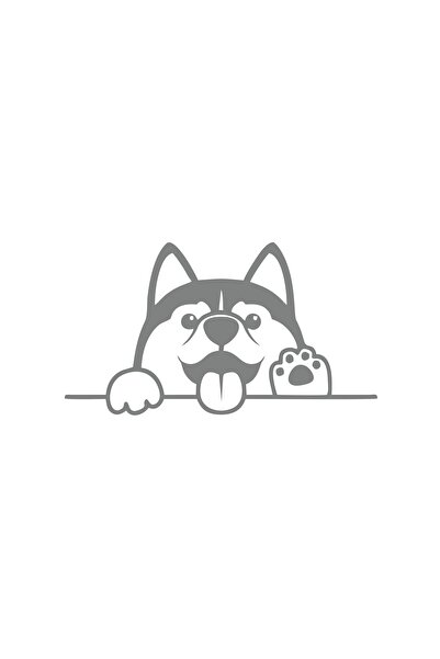 Reysa Tasarım ملصق سيارة على شكل كلب متأرجح مقاس 17 × 17 سم باللون الرمادي