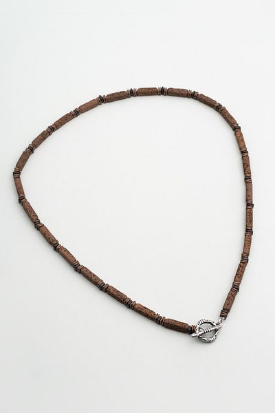 So CHIC... Lava Stone 50 cm Steel Men's Necklace