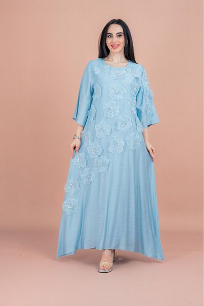 IKKXA Floral Embroidered Jalabiya